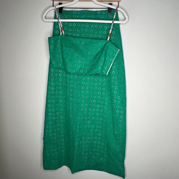 HVN Tender Loving Care Green Eyelet Skirt Matching Set Size 4 - Picture 2 of 9